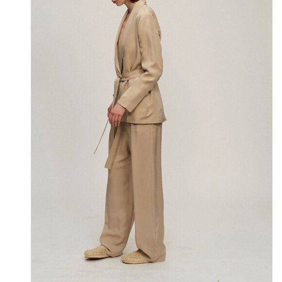 Beige WIDE LEG TROUSERS (King & Tuckfield) - Picture 2 of 2